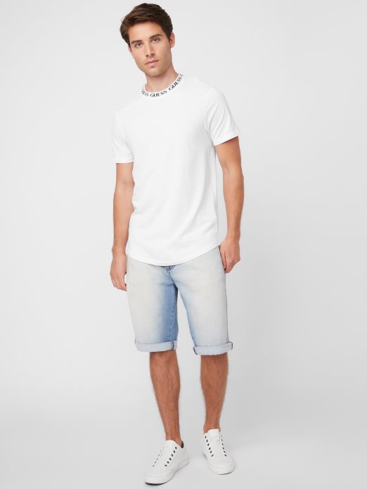 Guess Shopping Pure White Ronnie Logo Crewneck