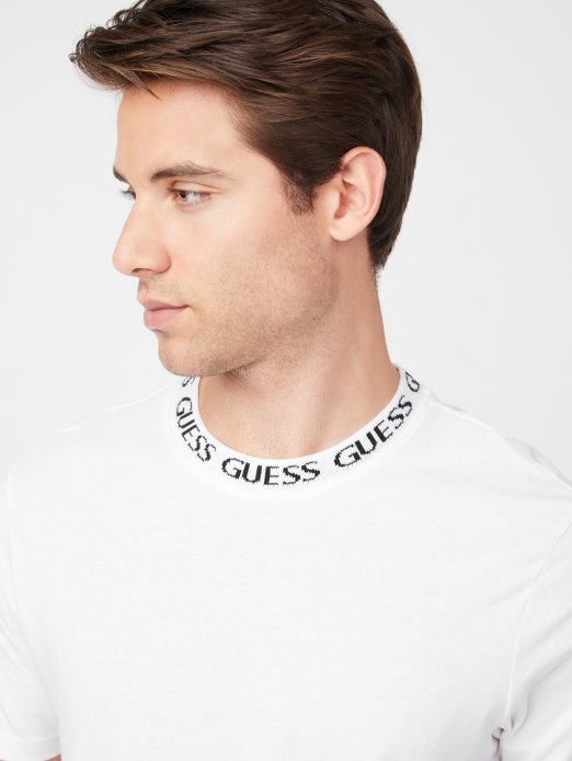 Guess Shopping Pure White Ronnie Logo Crewneck