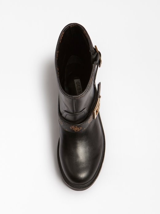 Guess Shopping Ragner Biciklistička čizma Od Prave Kože Smeđa