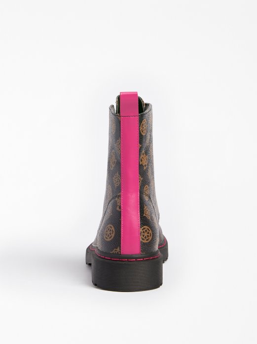 Guess Shopping Rambo 4g Peony Logo Borbene čizme Smeđe