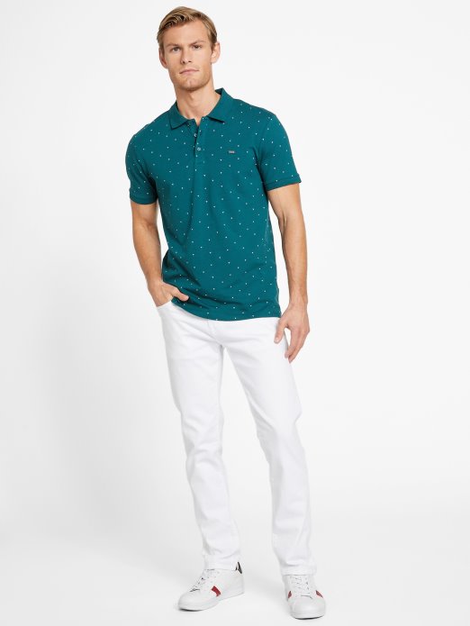 Guess Shopping Regal Teal Eco Dev Geometrijska Polo Majica