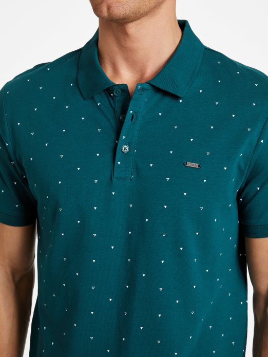 Guess Shopping Regal Teal Eco Dev Geometrijska Polo Majica