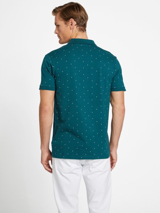 Guess Shopping Regal Teal Eco Dev Geometrijska Polo Majica
