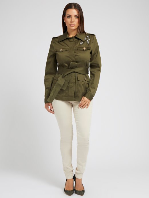 Guess Shopping Rhinestones Emboidery Terenska Jakna Zelena