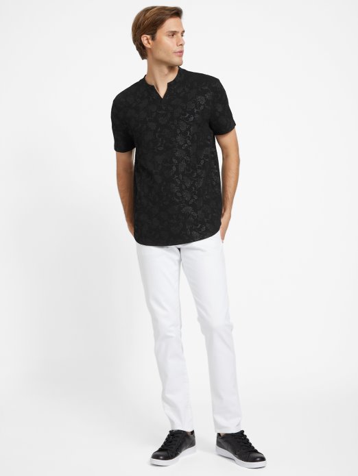 Guess Shopping Romero Jacquard Tee Jet Crna
