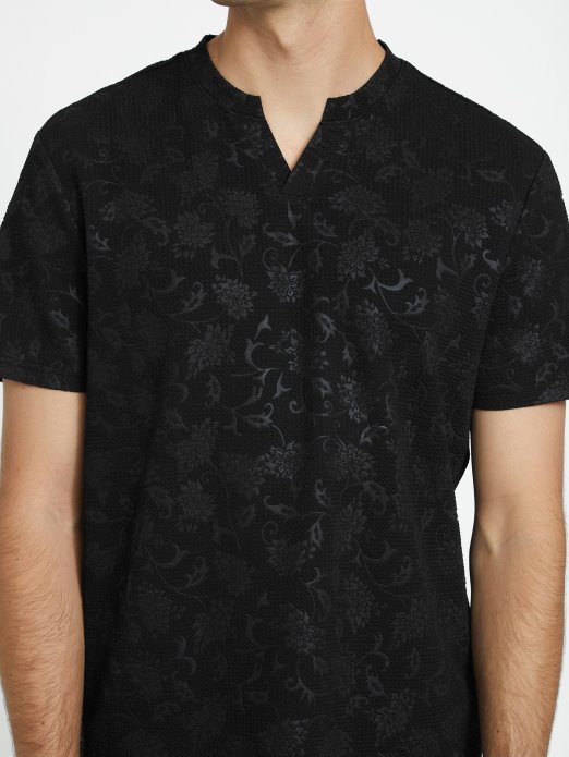 Guess Shopping Romero Jacquard Tee Jet Crna