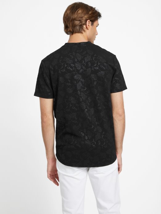 Guess Shopping Romero Jacquard Tee Jet Crna