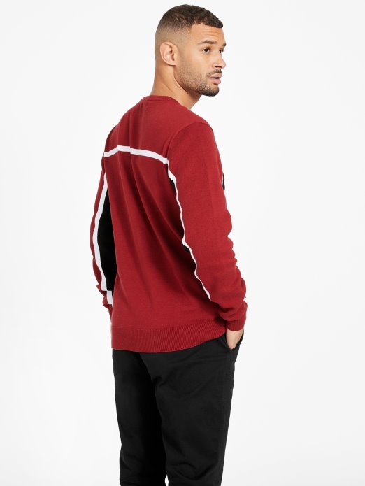 Guess Shopping Rowe Color-block Džemper Crveni Crni