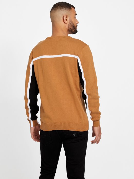 Guess Shopping Rowe Color-block Džemper Smeđi Topaz