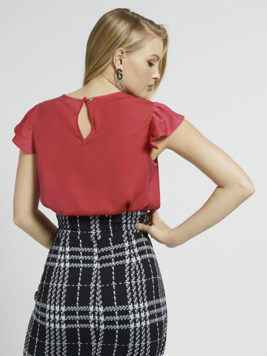 Guess Shopping Ružičasti Satenski Gornji Dio S Volanima