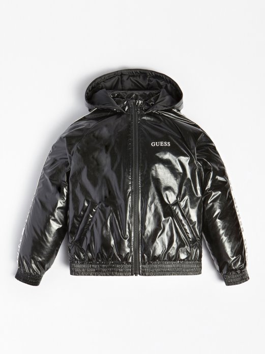 Guess Shopping S Kapuljačom Podstavljena Pufer Crna