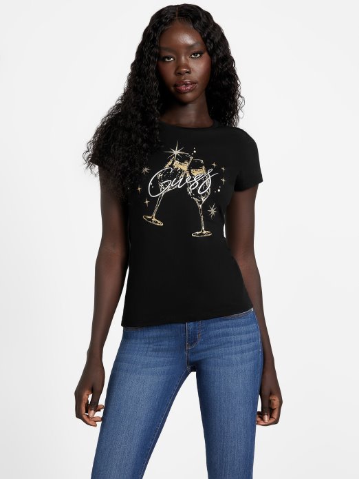 Guess Shopping Saluti Tee Jet Black