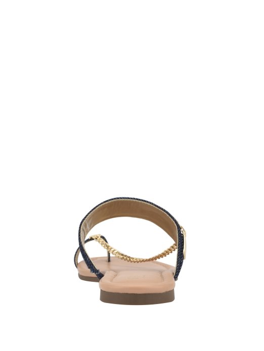 Guess Shopping Sandale S Lancem Od Tamnoplave Tkanine Landen Denim