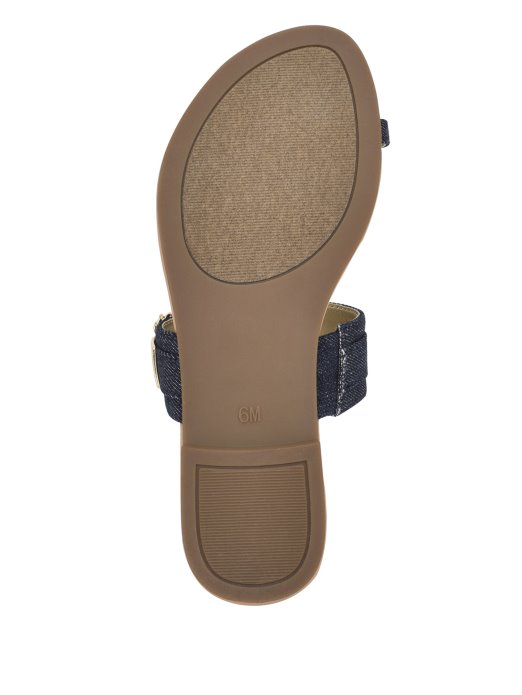 Guess Shopping Sandale S Lancem Od Tamnoplave Tkanine Landen Denim