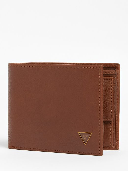 Guess Shopping Scala Novčanik Od Prave Kože Smeđi