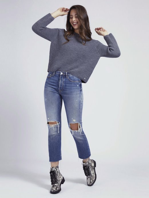 Guess Shopping Sivi Izrezani Džemper