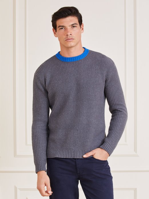 Guess Shopping Sivi Multi Marciano Pulover Od Mješavine Vune