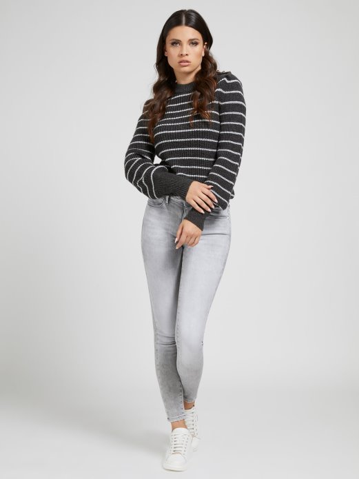 Guess Shopping Sivi Višeprugasti Pulover Od Mješavine Vune