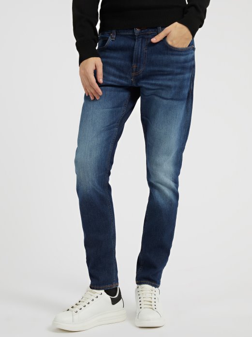 Guess Shopping Skinny Fit Traper Hlače New Blue