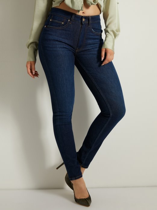 Guess Shopping Skinny Fit Traper Hlače Plava Novi Trend