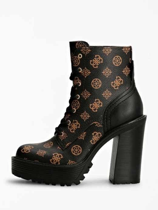 Guess Shopping Smeđa Kalissa 4g Peony Logo Borbena čizma