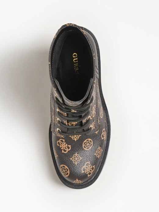 Guess Shopping Smeđa Kalissa 4g Peony Logo Borbena čizma