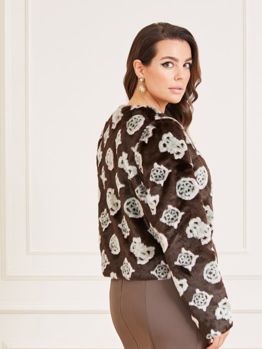 Guess Shopping Smeđa Kratka Jakna Od Umjetnog Krzna