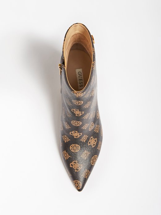 Guess Shopping Smeđa Maisy 4g Gležnjača S Logotipom Božura