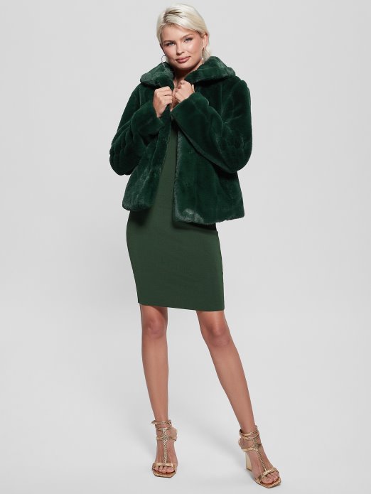 Guess Shopping Sophy Jakna Od Umjetnog Krzna Moss Mat