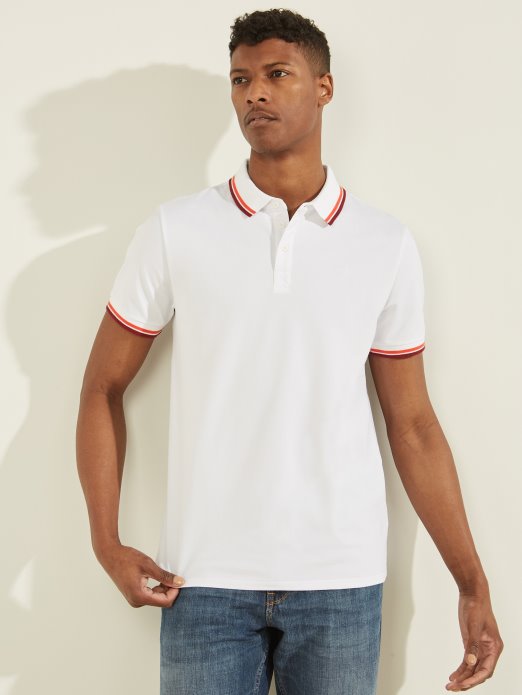 Guess Shopping Sport Pique Polo Pure White