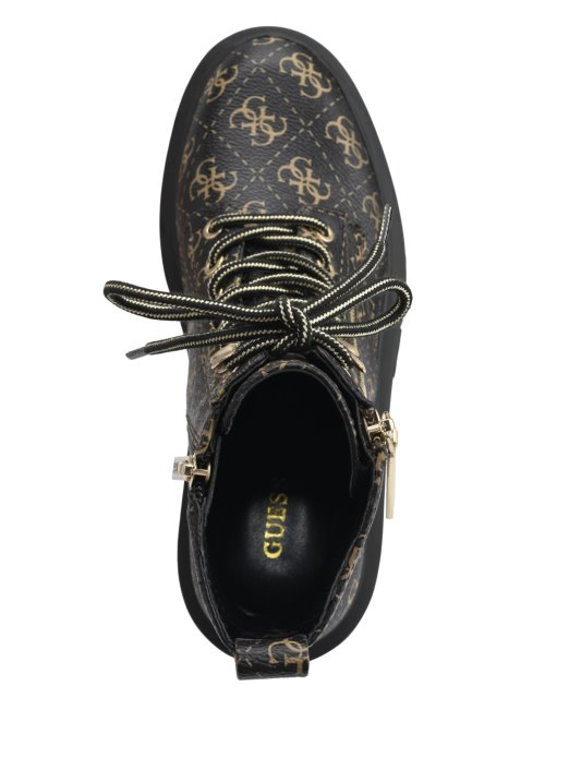 Guess Shopping Srednje Smeđa Ferina Borbena čizma S Logotipom Na Patentni Zatvarač