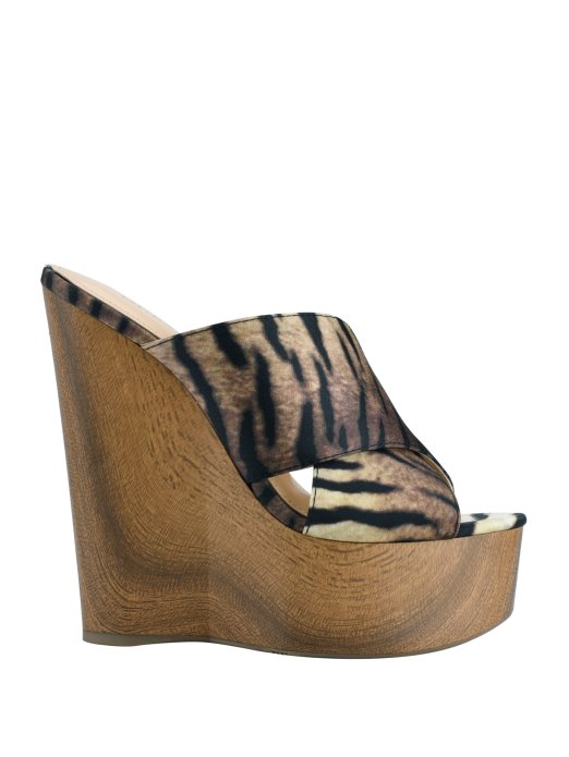 Guess Shopping Srednje Smeđe Teisha Tiskane Ukrižene Klinove