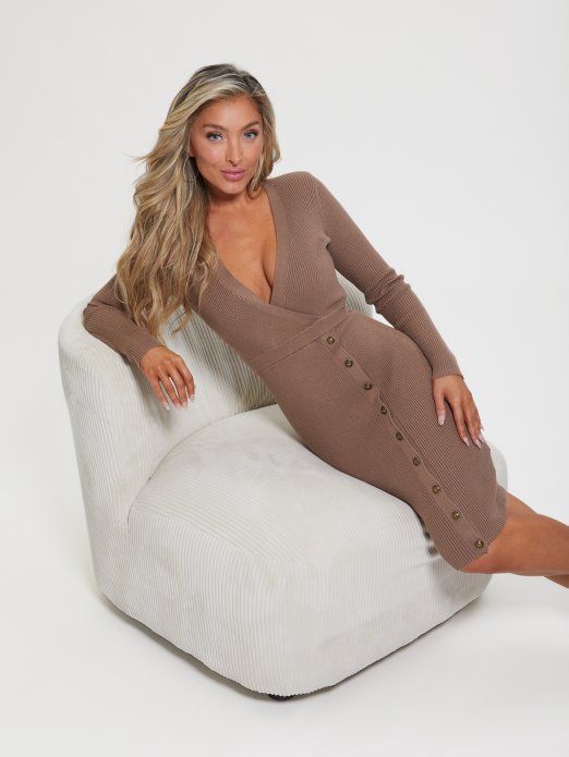 Guess Shopping Stone Taupe Eco Alexandra Džemper Haljina