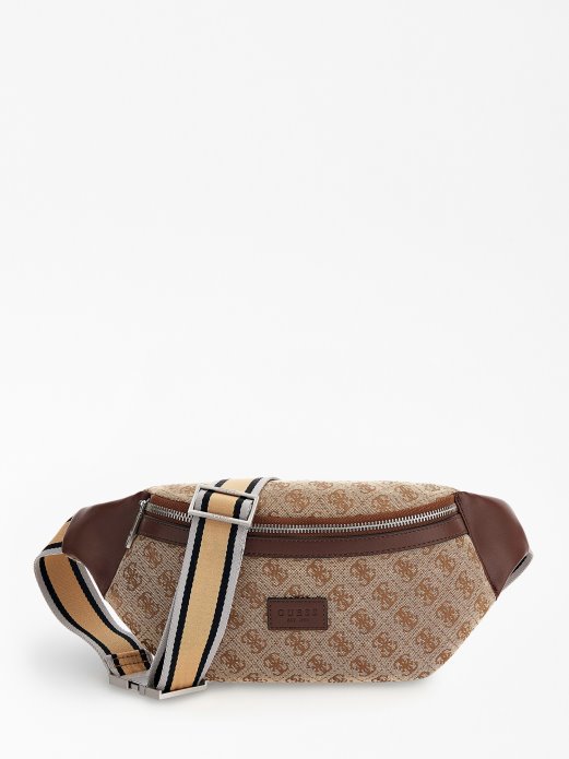 Guess Shopping Strave 4g Logo Torba Za Pojas Beige