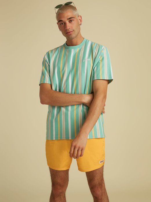 Guess Shopping Stripe Motiv Logo T-shirt Zelena Multi