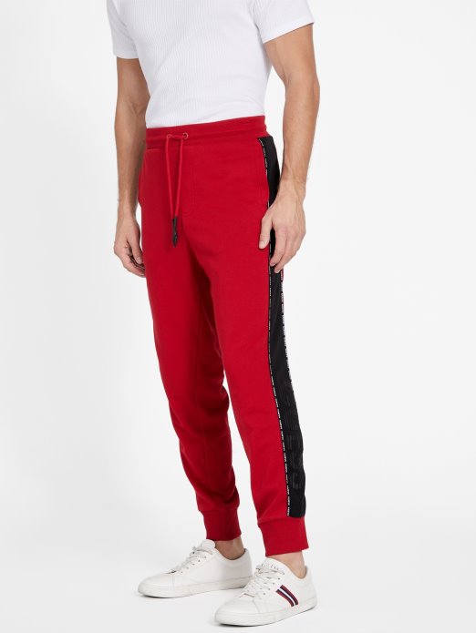 Guess Shopping Sveučilišne Crvene Eko Marcell Logo Joggers