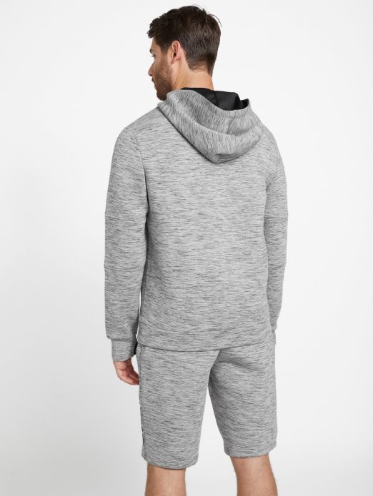 Guess Shopping Svijetlo Melanž Siva Berto Majica S Kapuljačom S Rupom Za Palac I Patentnim Zatvaračem