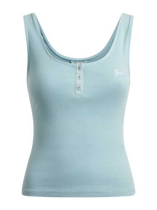 Guess Shopping Svijetloplava Majica Bez Rukava S Prednjim Gumbima