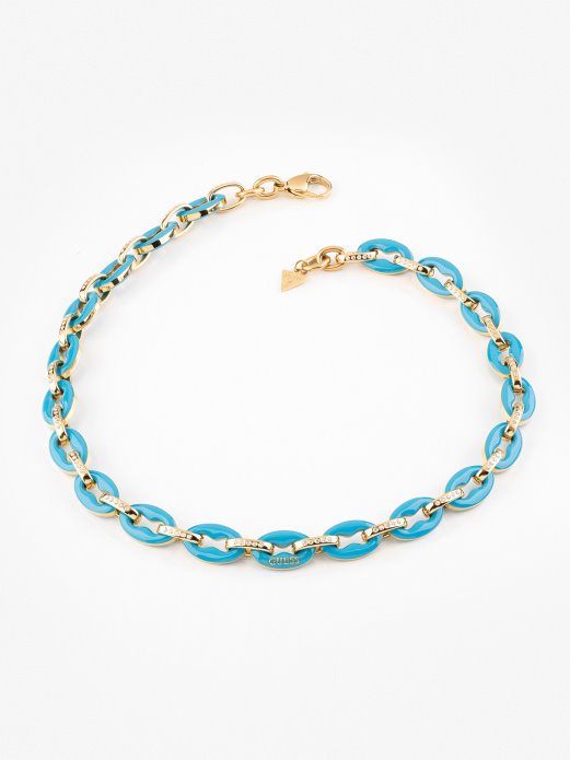 Guess Shopping Svijetloplava Ogrlica S Pop Vezama