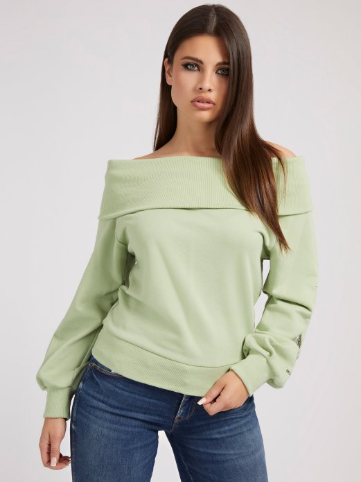 Guess Shopping Svjetlozelena Majica Na Jednu Rame