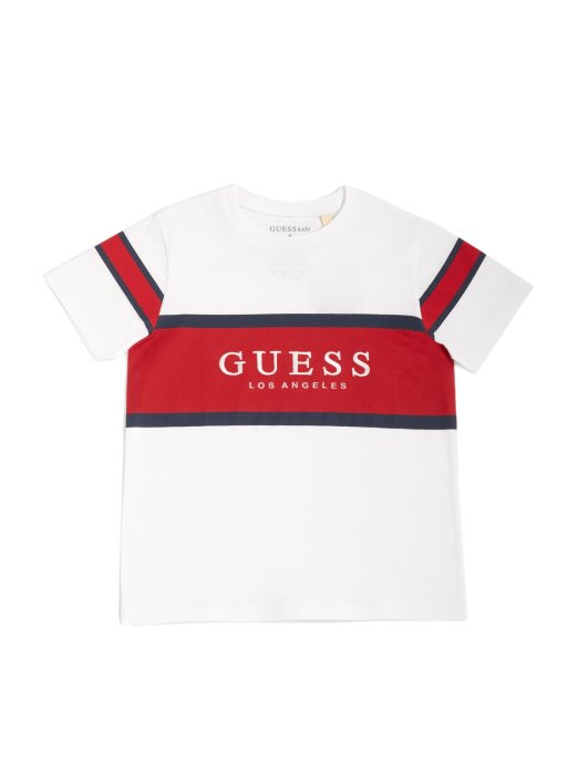 Guess Shopping Talon Logo Color-block Majica (2-6) Istinska Bijela