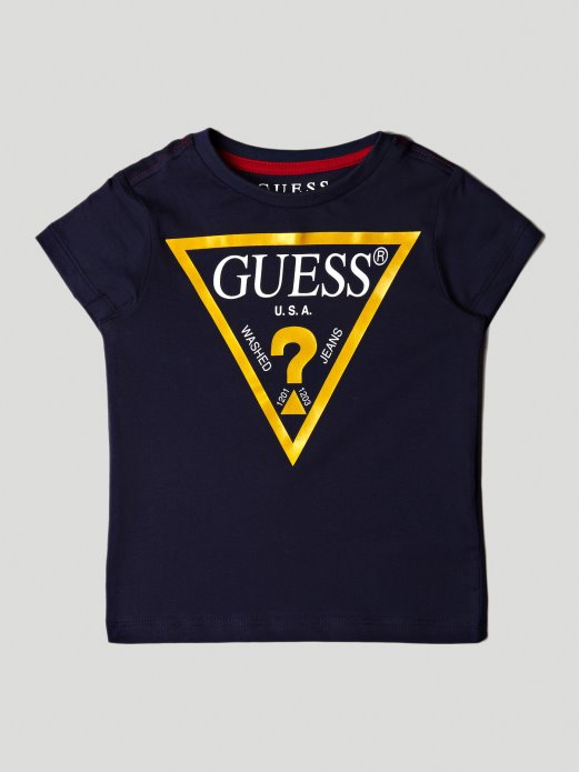Guess Shopping Tamnoplava Majica S Logotipom Trokuta