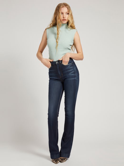 Guess Shopping Teal Pulover S Ovratnikom