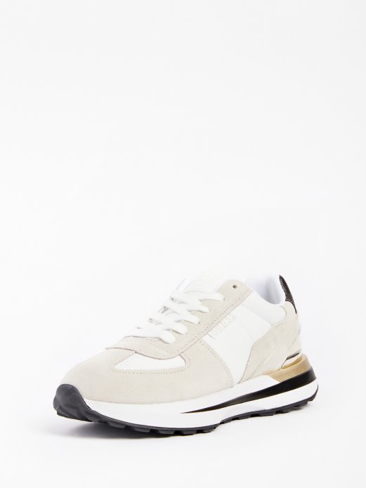 Guess Shopping Tenisice Za Trčanje Jazet Suede-insert Bijele