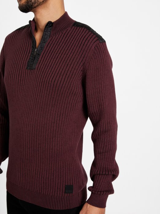 Guess Shopping Tirkizni/multi Eko Khan Pulover S Lažnim Ovratnikom I Patentnim Zatvaračem