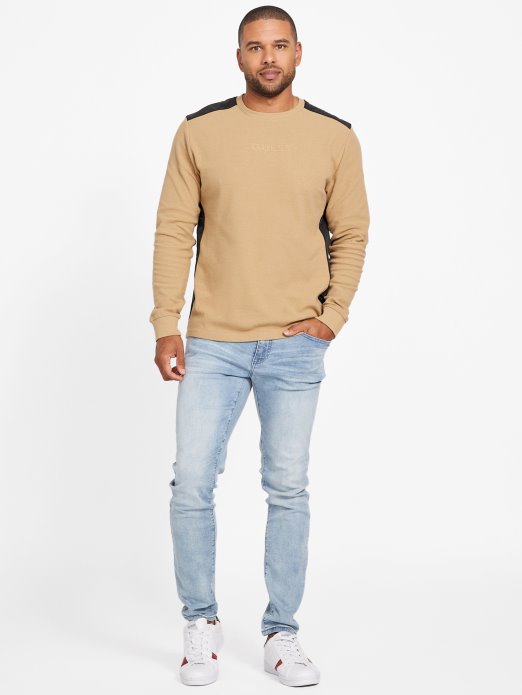 Guess Shopping Toast Taupe Nabry Color-block Majica Dugih Rukava