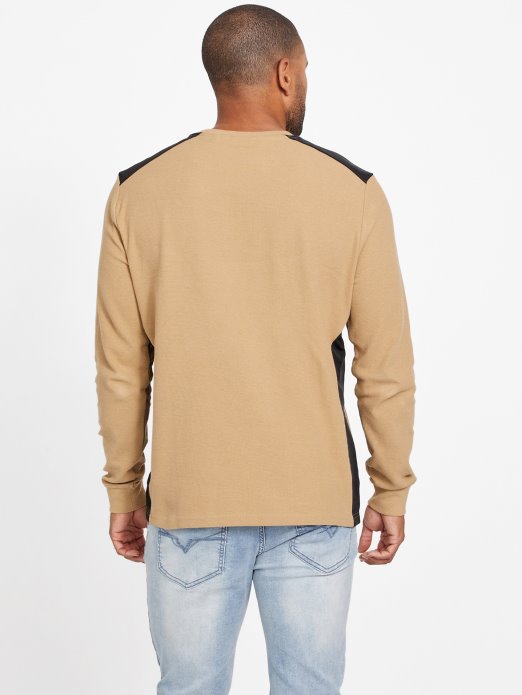 Guess Shopping Toast Taupe Nabry Color-block Majica Dugih Rukava