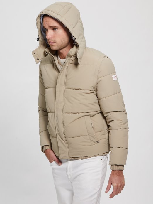 Guess Shopping Transformabilna Pufer Jakna Udarno Siva