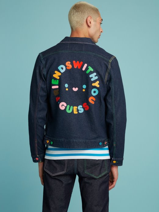 Guess Shopping Traper Jakna S Plavim Printom