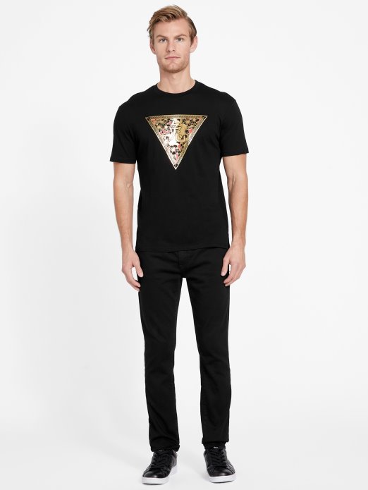 Guess Shopping Trenton Majica S Ovratnikom Jet Crna